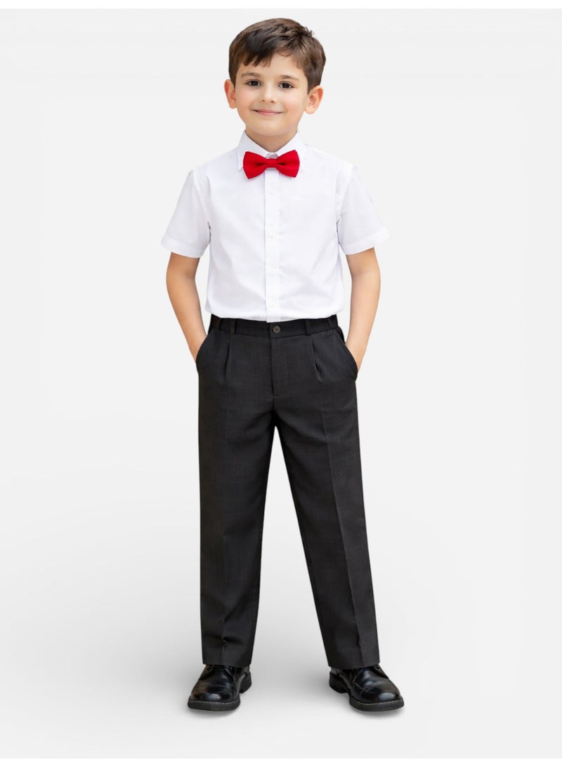 victor and jane Black Waistcoat, Shirt, Trousers & Red Bow Tie Set (3 Years–8 Years) - Image 5